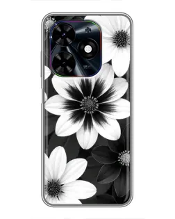 Чохол для TECNO Spark Go 2024 (BG6) з картинкою «Монохромні айстри»
