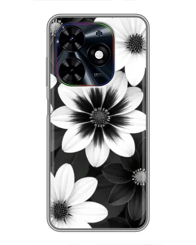 Чехол для TECNO Spark Go 2024 (BG6) с картинкой «Монохромные астры»