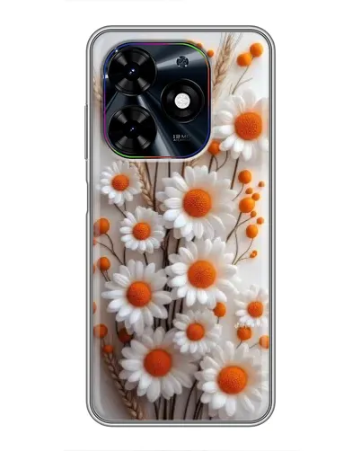 Чехол для TECNO Spark Go 2024 (BG6) с картинкой «Белые сухоцветы»