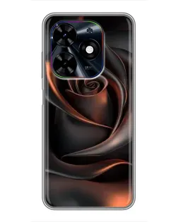 Чохол для TECNO Spark Go 2024 (BG6) з картинкою «Шовкова чорна троянда»