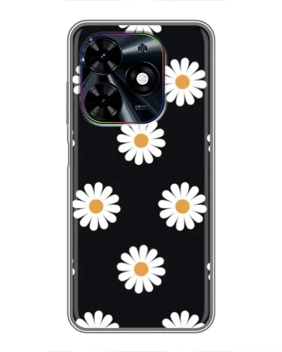 Чехол для TECNO Spark Go 2024 (BG6) с картинкой «Ромашки на черном»