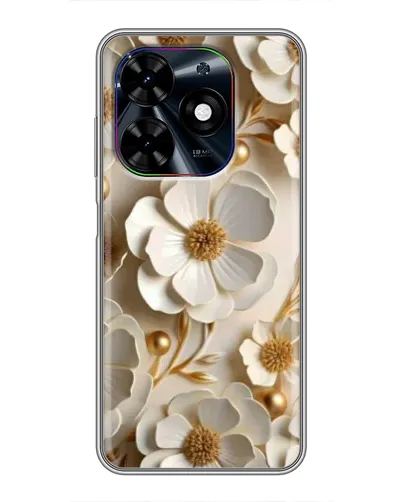 Чехол для TECNO Spark Go 2024 (BG6) с картинкой «Белие бумажние  цвети»