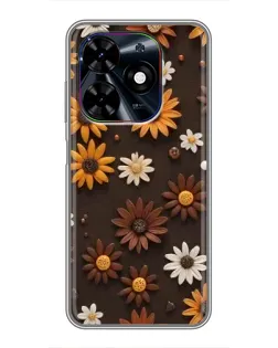 Чохол для TECNO Spark Go 2024 (BG6) з картинкою «Візерунок з маленьких соняшників»