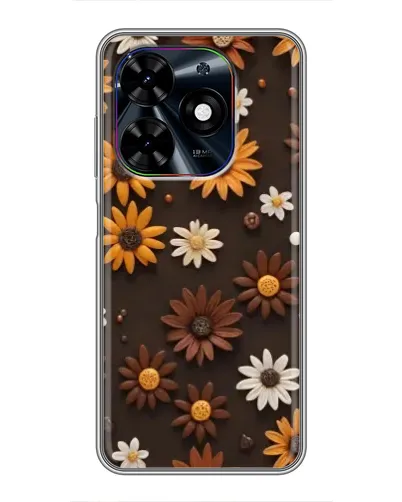 Чехол для TECNO Spark Go 2024 (BG6) с картинкой «Узор из маленьких подсолнухов»