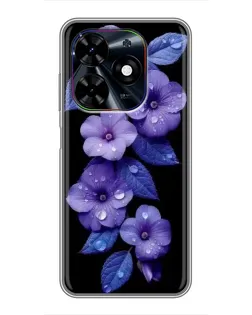 Чохол для TECNO Spark Go 2024 (BG6) з картинкою «Фіолетові квіти з росою» Чохол для TECNO Spark Go 2024 (BG6) з картинкою «Фіолетові квіти з росою»
