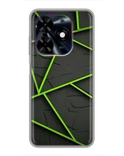 Чохол для TECNO Spark Go 2024 (BG6) з картинкою «Зелені геометричні лінії»