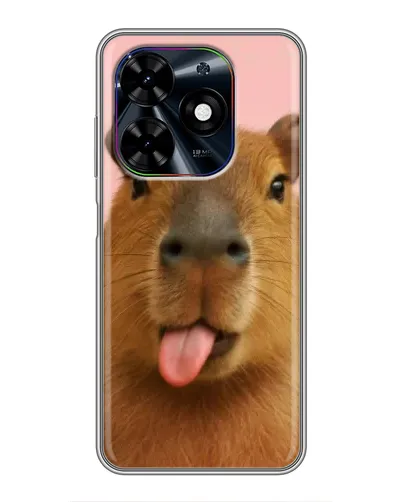 Чехол для TECNO Spark Go 2024 (BG6) с картинкой «Капибара с языком»