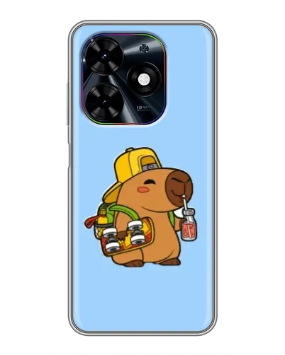 Чехол для TECNO Spark Go 2024 (BG6) с картинкой «Капибара на скейте»