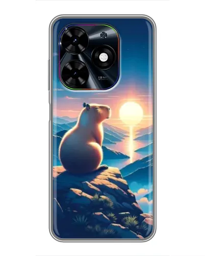 Чехол для TECNO Spark Go 2024 (BG6) с картинкой «Закат солнца с капибарой»
