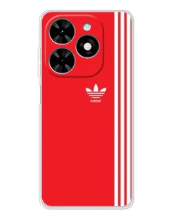 Чехол для TECNO Spark Go 2025 с картинкой «Красный минимализм Adidas»