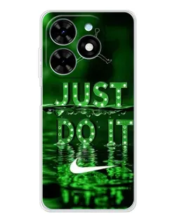 Чехол для TECNO Spark Go 2025 с картинкой «Зеленый неоновый Nike»