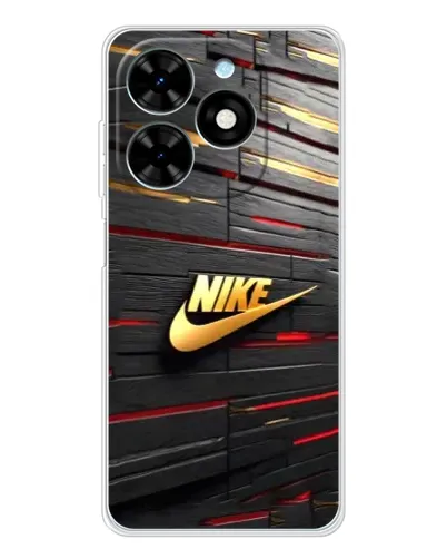 Чехол для TECNO Spark Go 2025 с картинкой «Золотой Nike на металле»