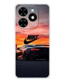 Чехол для TECNO Spark Go 2025 с картинкой «Nike и суперкар»