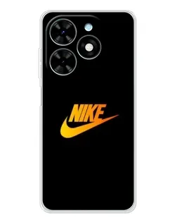 Чехол для TECNO Spark Go 2025 с картинкой «Золотой логотип Nike»