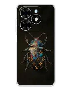 Чехол для TECNO Spark Go 2025 с картинкой «LV — мраморный принт»