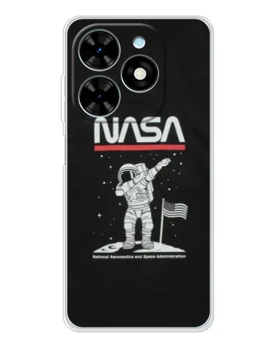 Чехол для TECNO Spark Go 2025 с картинкой «NASA — шагаем по Луне» Чехол для TECNO Spark Go 2025 с картинкой «NASA — шагаем по Луне»
