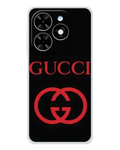 Чехол для TECNO Spark Go 2025 с картинкой «Gucci — красный логотип»