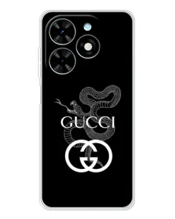 Чехол для TECNO Spark Go 2025 с картинкой «Gucci — серебряная змея»