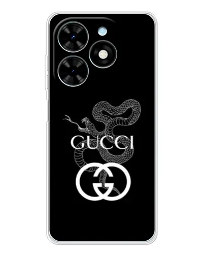 Чехол для TECNO Spark Go 2025 с картинкой «Gucci — серебряная змея»