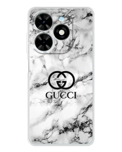 Чехол для TECNO Spark Go 2025 с картинкой «Gucci — мраморный шик»