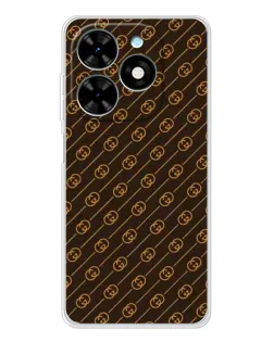 Чехол для TECNO Spark Go 2025 с картинкой «Gucci — золотые диагонали»