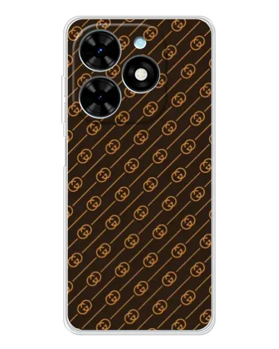 Чехол для TECNO Spark Go 2025 с картинкой «Gucci — золотые диагонали»