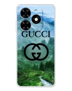 Чехол для TECNO Spark Go 2025 с картинкой «Gucci — горный пейзаж»