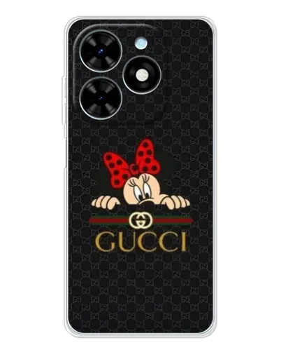 Чехол для TECNO Spark Go 2025 с картинкой «Минни Маус Gucci — черный»