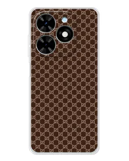 Чехол для TECNO Spark Go 2025 с картинкой «Gucci — шоколадная сетка»