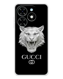 Чехол для TECNO Spark Go 2025 с картинкой «Gucci — серебряный лев»