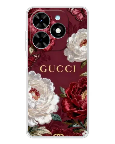 Чехол для TECNO Spark Go 2025 с картинкой «Gucci — бордовые розы» Чехол для TECNO Spark Go 2025 с картинкой «Gucci — бордовые розы»