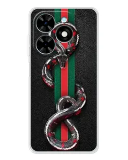 Чехол для TECNO Spark Go 2025 с картинкой «Gucci — змея на полосе»