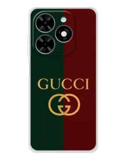 Чехол для TECNO Spark Go 2025 с картинкой «Gucci — темно-зеленый градиент»