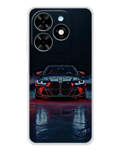 Чехол для TECNO Spark Go 2025 с картинкой «BMW на мокрой дороге»