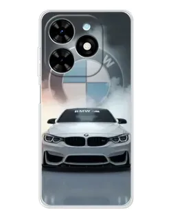 Чехол для TECNO Spark Go 2025 с картинкой «BMW в белом дыму»
