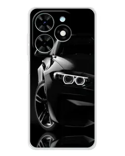 Чехол для TECNO Spark Go 2025 с картинкой «Черная BMW — профиль»