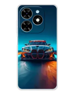 Чехол для TECNO Spark Go 2025 с картинкой «BMW — огни неона»