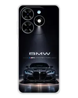 Чехол для TECNO Spark Go 2025 с картинкой «BMW сквозь ночной город»