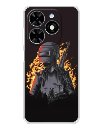Чехол для TECNO Spark Go 2025 с картинкой «PUBG — огненный силуэт» Чехол для TECNO Spark Go 2025 с картинкой «PUBG — огненный силуэт»