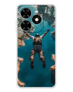 Чехол для TECNO Spark Go 2025 с картинкой «PUBG — свободное падение»