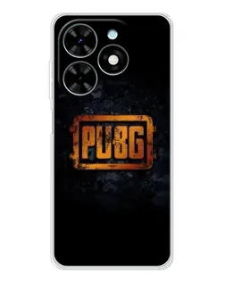 Чехол для TECNO Spark Go 2025 с картинкой «PUBG — золотой логотип»
