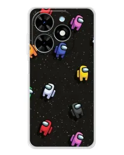 Чехол для TECNO Spark Go 2025 с картинкой «Космический паттерн Among Us»