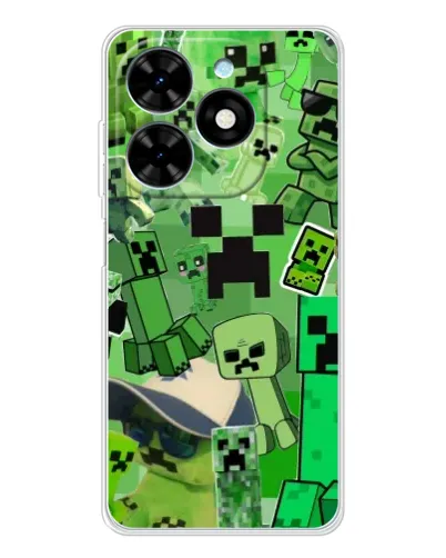 Чехол для TECNO Spark Go 2025 с картинкой «Криперы Minecraft» Чехол для TECNO Spark Go 2025 с картинкой «Криперы Minecraft»