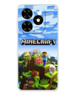 Чехол для TECNO Spark Go 2025 с картинкой «Minecraft классический мир»