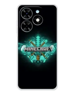 Чехол для TECNO Spark Go 2025 с картинкой «Minecraft Diamond лого»