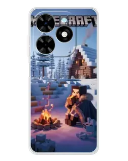 Чехол для TECNO Spark Go 2025 с картинкой «Зимний Minecraft»