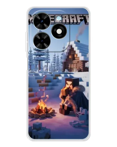 Чехол для TECNO Spark Go 2025 с картинкой «Зимний Minecraft» Чехол для TECNO Spark Go 2025 с картинкой «Зимний Minecraft»