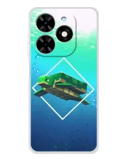 Чехол для TECNO Spark Go 2025 с картинкой «Черепаха Minecraft»