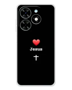 Чехол для TECNO Spark Go 2025 с картинкой «Сердце - Jesus»