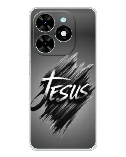 Чехол для TECNO Spark Go 2025 с картинкой «Надпись Jesus Graffiti»